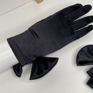 Black Evening Wear Bow Tie Gloves